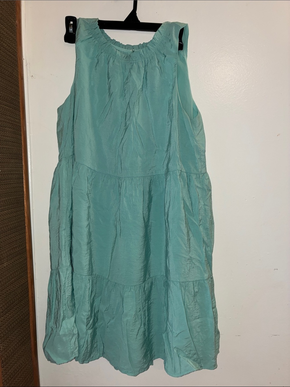 LOFT Sleeveless Ruffled Halter Dress in Teal